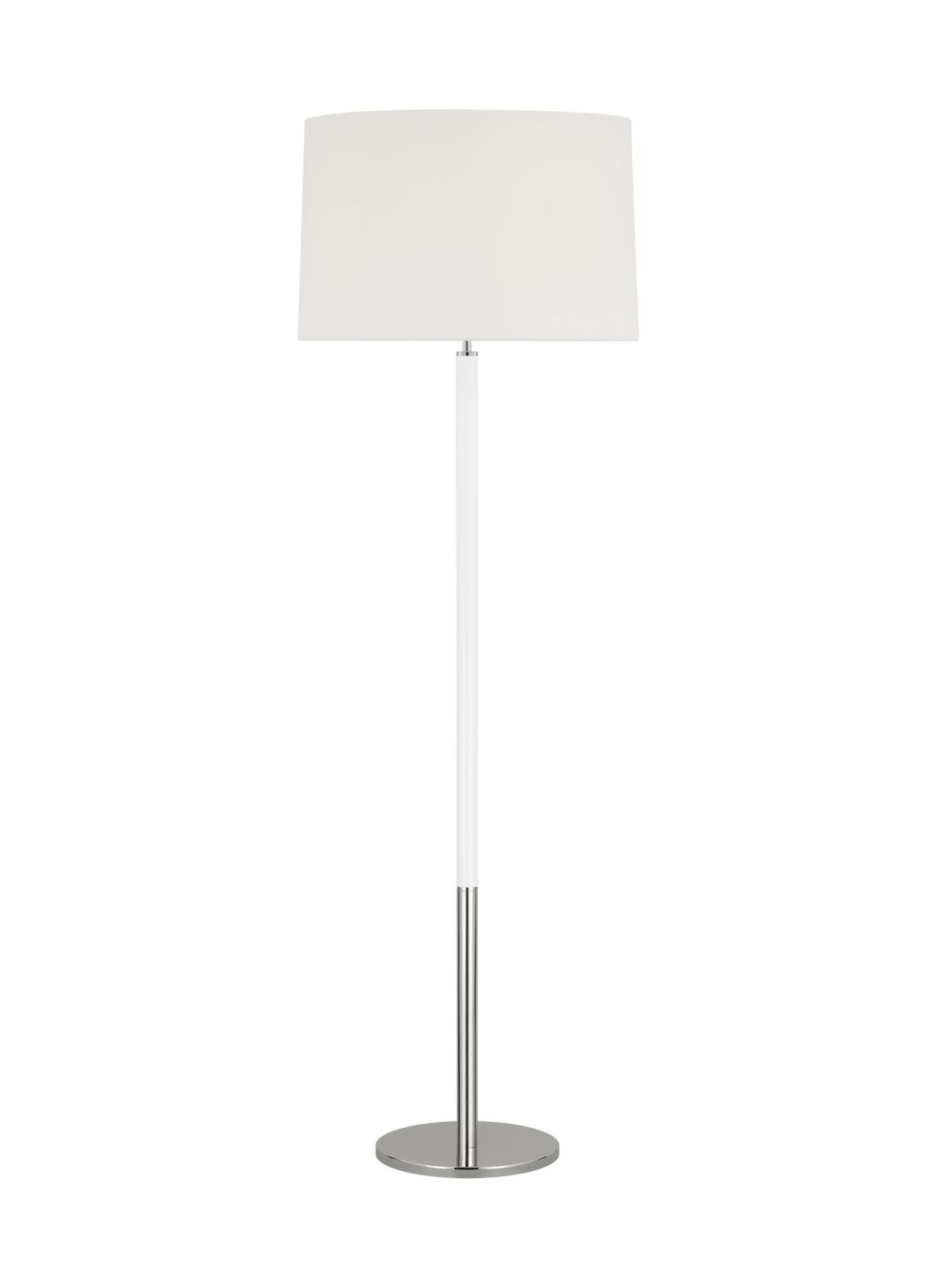 Photos - Chandelier / Lamp Visual Comfort KST10511 Monroe 62" Tall LED Torchiere Floor Lamp Polished Nickel / Gloss White Lamps Floor Lamps KST1051PNGW