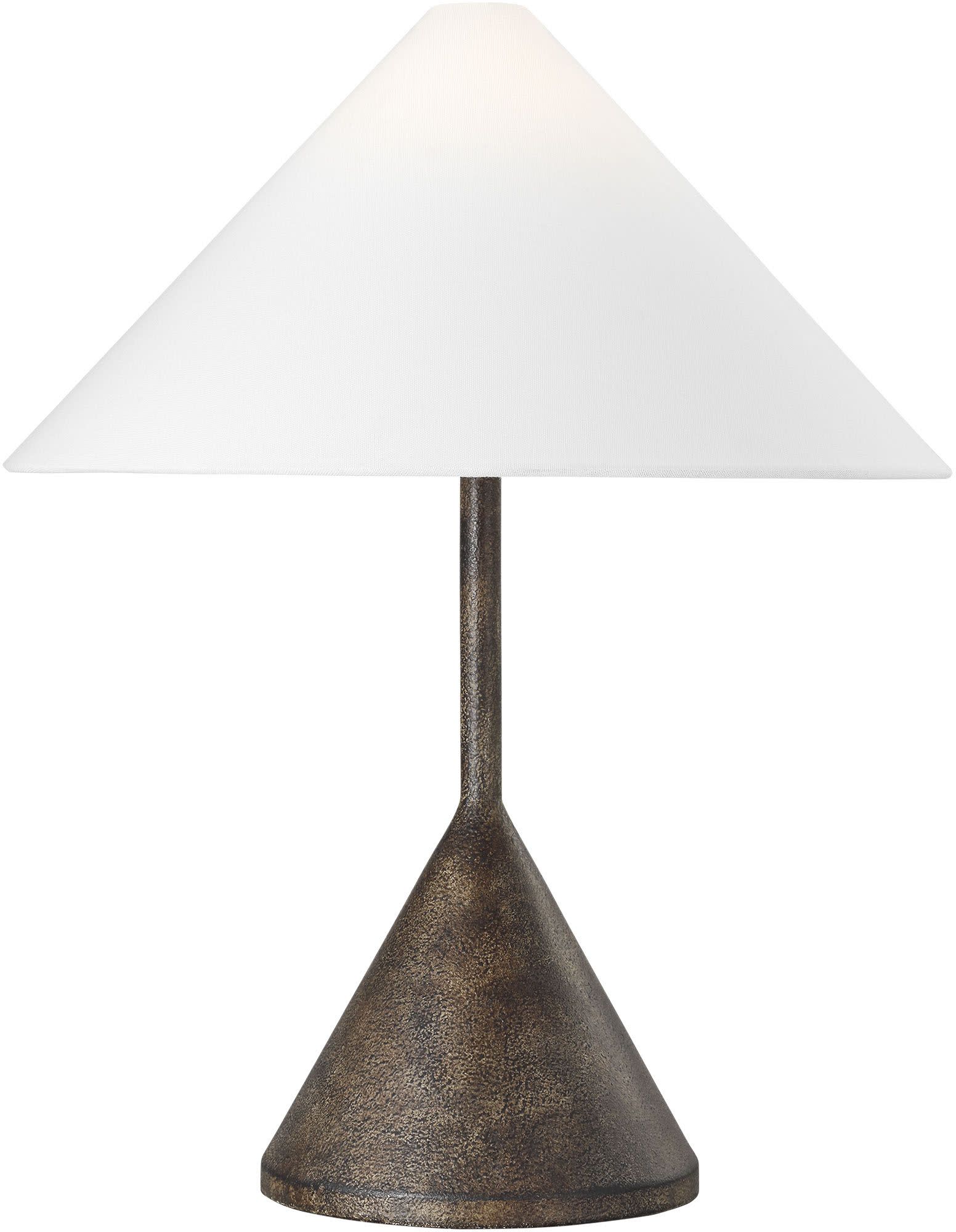 Photos - Desk Lamp Comfort Visual  KT1391 Brachion 21" Tall Vase Table Lamp with Linen Shade Rustic Bronze Lamps Table Lamps KT1391RBR 