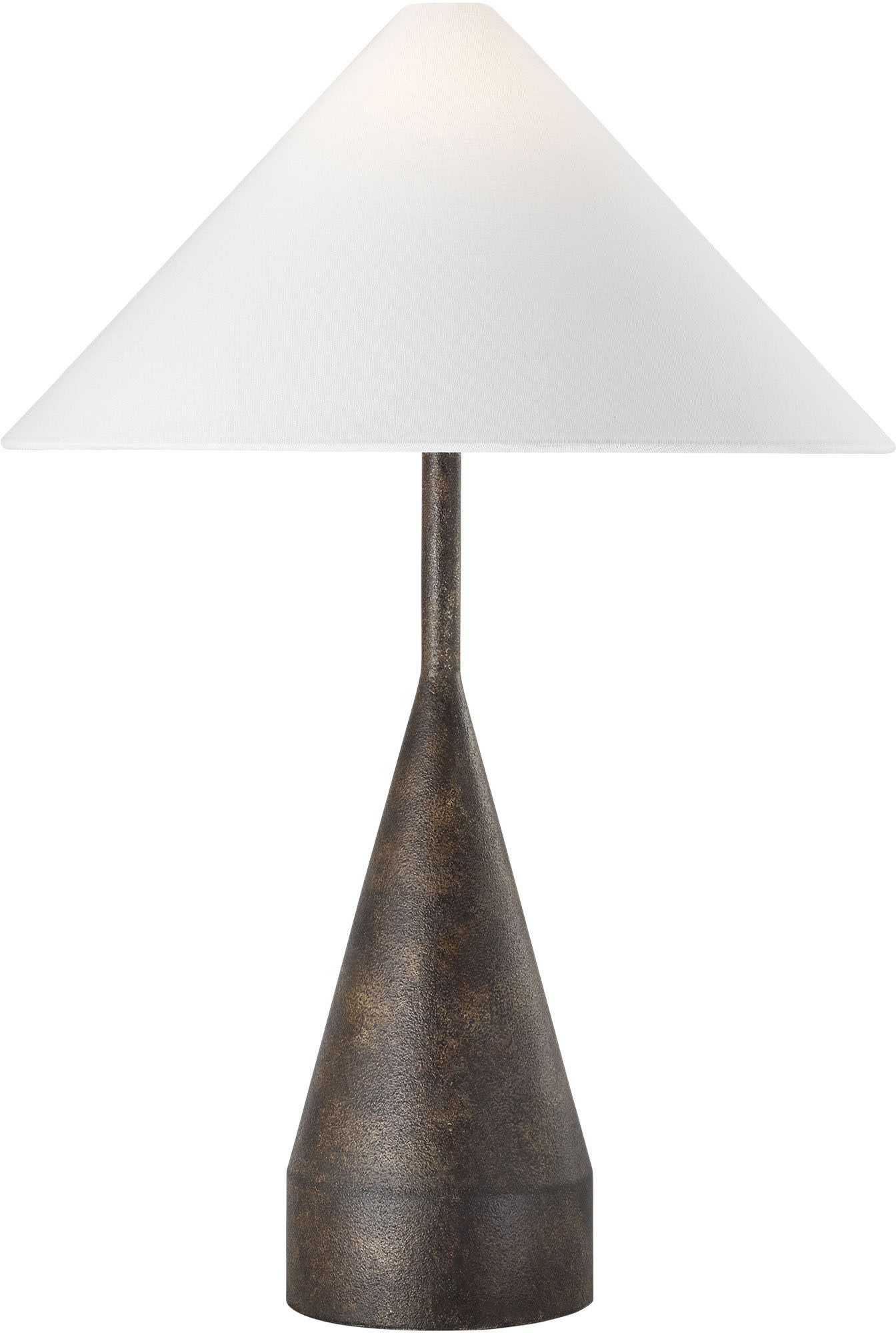 Photos - Desk Lamp Comfort Visual  KT1401 Brachion 24" Tall Vase Table Lamp with Linen Shade Rustic Bronze Lamps Table Lamps KT1401RBR 