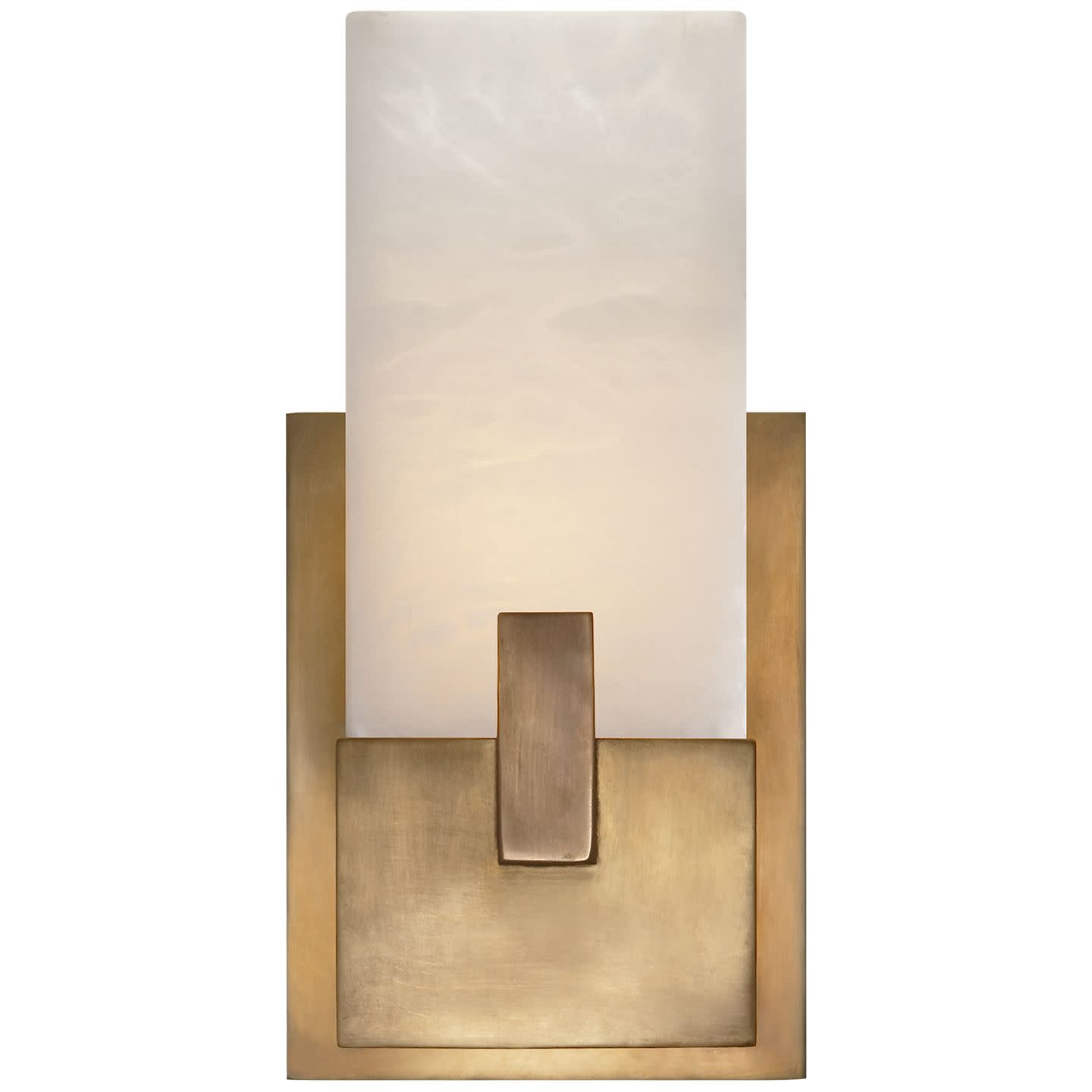 Photos - Chandelier / Lamp Kelly Tires Visual Comfort KW2113ALB Covet 11" Short Clip Bath Sconce with Alabaster Shade by Kelly Wearstler Antique Burnished Brass In 