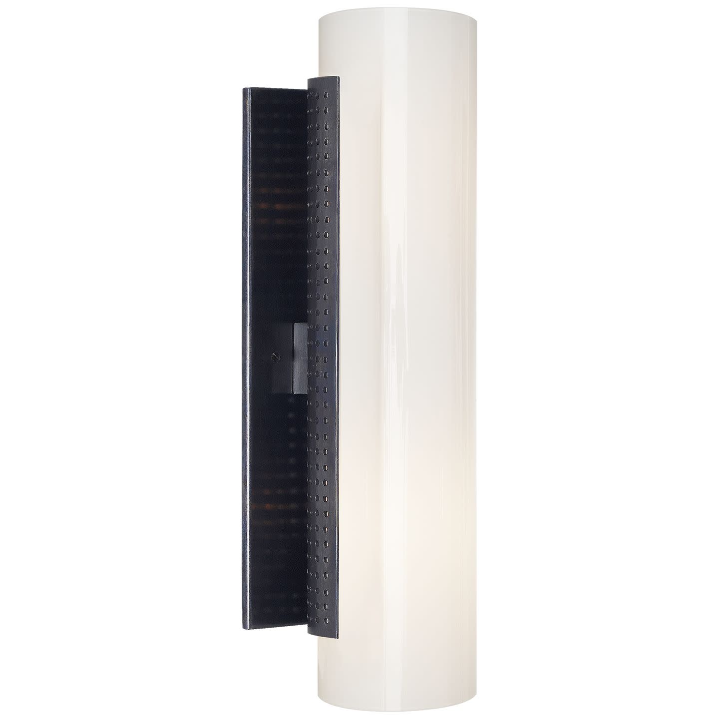 Photos - Chandelier / Lamp Precision Visual Comfort KW2220WG  14" High Wall Sconce with White Glass Shade - ADA Compliant Bronze Indoor Lighting Wall Sc 