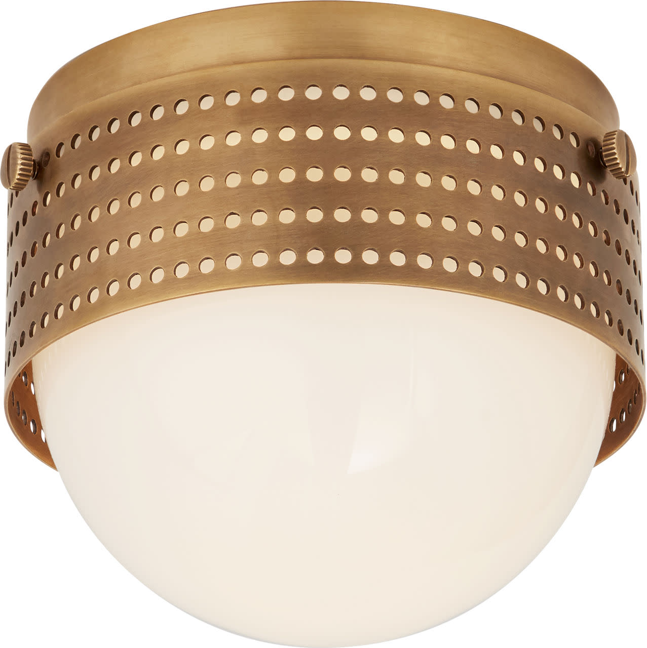 Photos - Chandelier / Lamp Precision Visual Comfort KW 4056-WG  5" Wide LED Flush Mount Globe Ceiling Fixture Antique-Burnished Brass Indoor Lighting Ce 