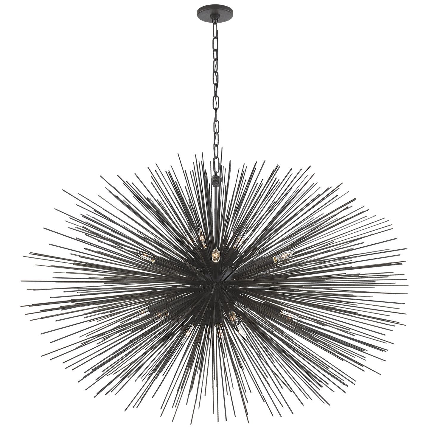 Photos - Chandelier / Lamp Sputnik Visual Comfort KW5075 Strada 50"  Style Chandelier by Kelly Wearstler Aged Iron Indoor Lighting Chandeliers KW 5075AI 