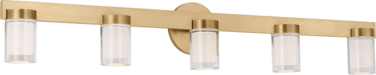 Photos - Chandelier / Lamp Visual Comfort KWBA27627 Esfera 5 Light 36" Wide Vanity Light Natural Brass Indoor Lighting Bathroom Fixtures Vanity Light K