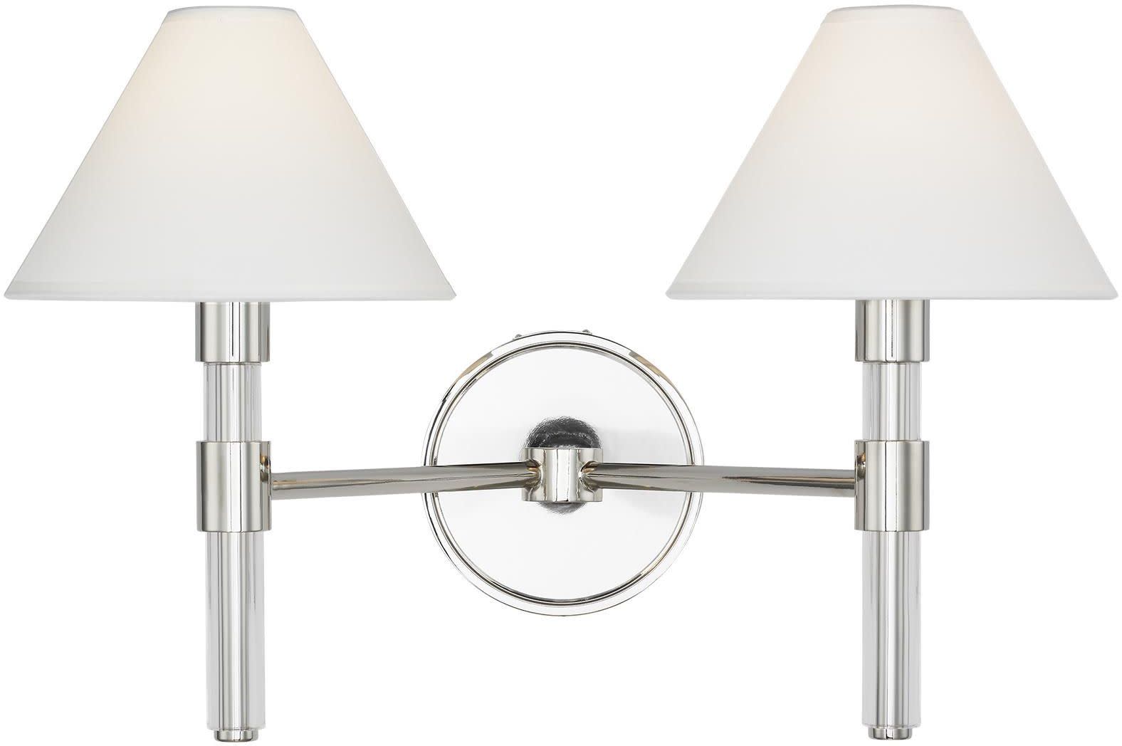 Photos - Chandelier / Lamp Visual Comfort LV1032 Robert 2 Light 19" Wide Vanity Light Polished Nickel Indoor Lighting Bathroom Fixtures Vanity Light LV