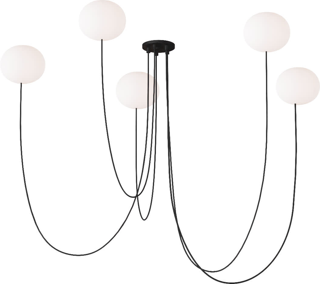 Photos - Chandelier / Lamp Visual Comfort PBCH36027 Helium 26" Wide LED Globe Chandelier Matte Black Indoor Lighting Chandeliers PBCH36027OPB