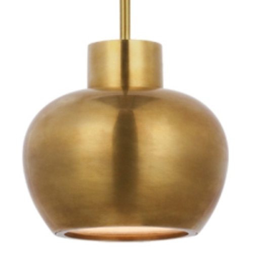 Visual Comfort PCD 5120 Comtesse 8" Wide LED Mini Pendant Hand-Rubbed Antique Brass Indoor Lighting Pendants