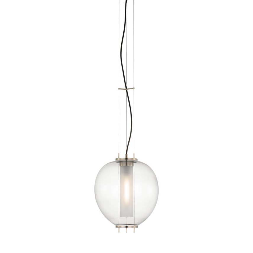Photos - Chandelier / Lamp Wide Visual Comfort RB5097 Taro 13" Pendant Antique Nickel / Clear Glass Indoor Lighting Pendants RB 5097AN-CG