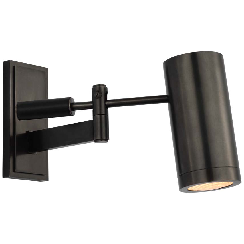 Photos - Chandelier / Lamp Visual Comfort RL2178 Grant 8" Tall LED Wall Sconce Bronze / Chocolate Leather / Prismatic Glass Indoor Lighting Wall Sconce