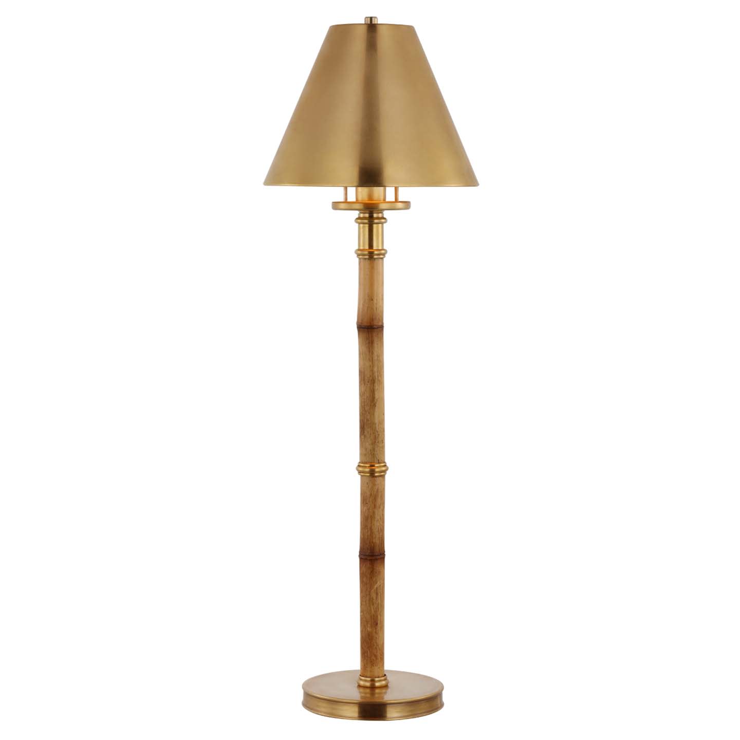 Visual Comfort RL3682 Dalfern 27" Tall Accent Desk Lamp Waxed Bamboo / Natural Brass / Natural Brass Lamps Desk Lamps