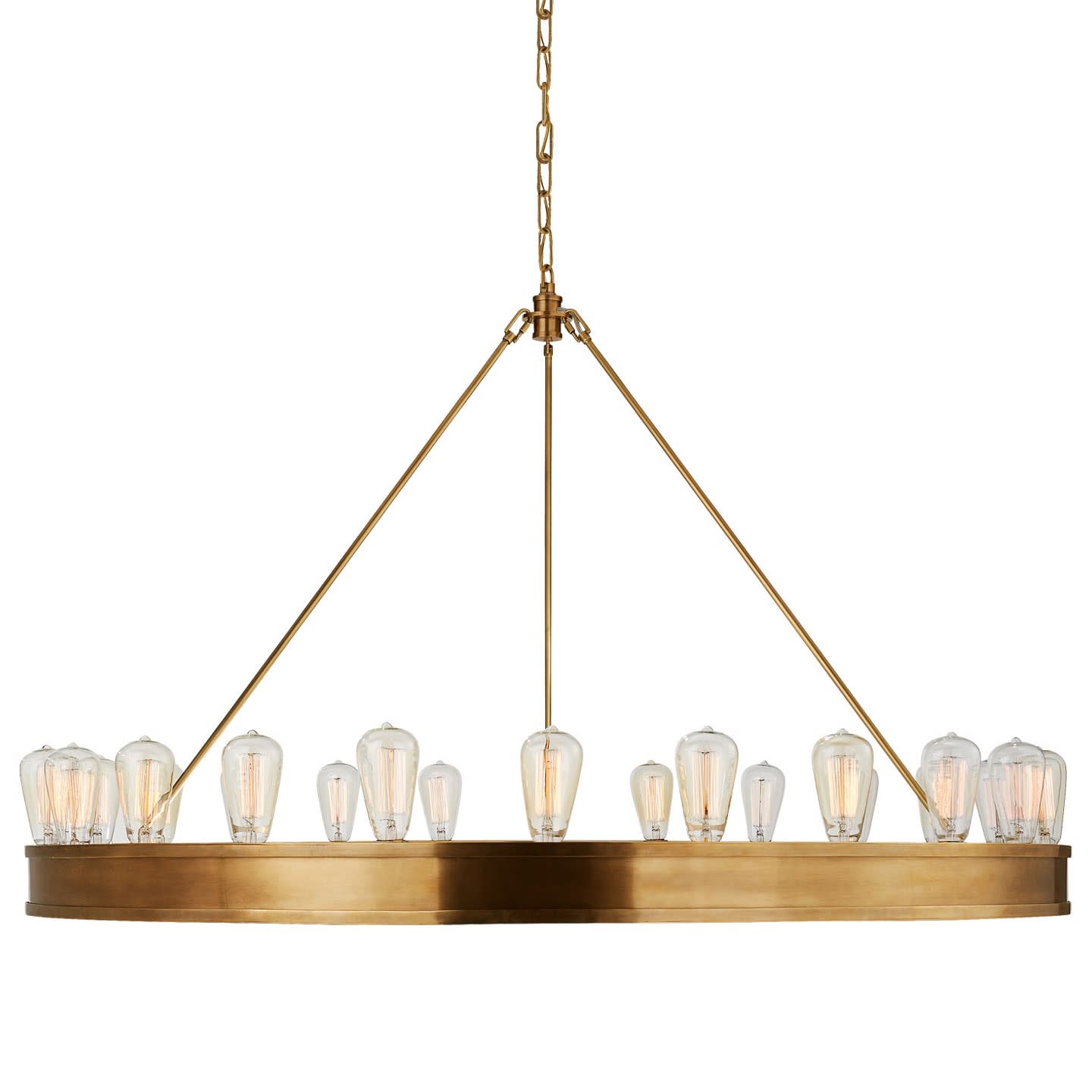 Photos - Chandelier / Lamp Wide Visual Comfort RL 5133 Roark 24 Light 50"  Ring Chandelier Natural Brass Indoor Lighting Chandeliers RL 5133NB 