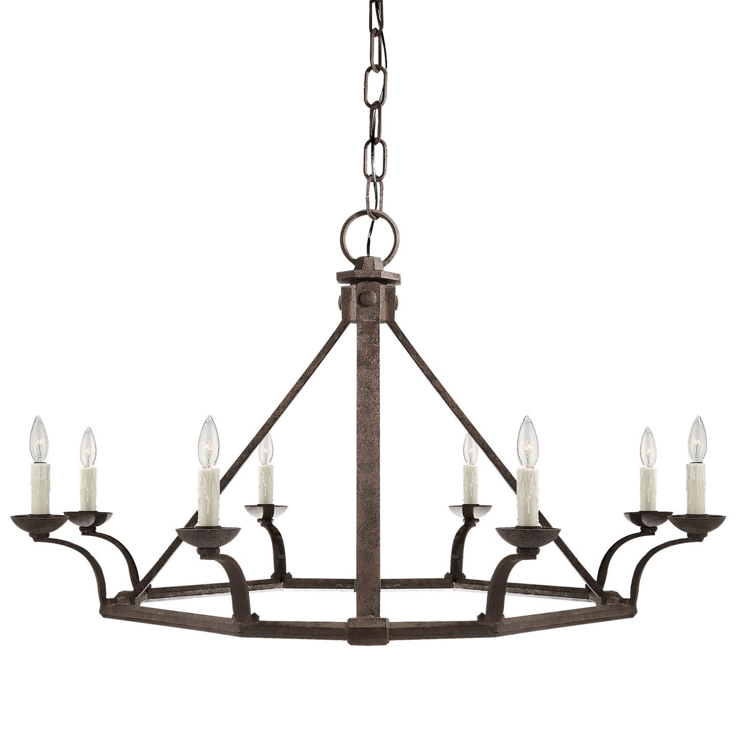Photos - Chandelier / Lamp Wide Visual Comfort RL 5540 Robertson 8 Light 43"  Candle Style Chandelier Natural Rusted Iron Indoor Lighting Chandeliers RL 