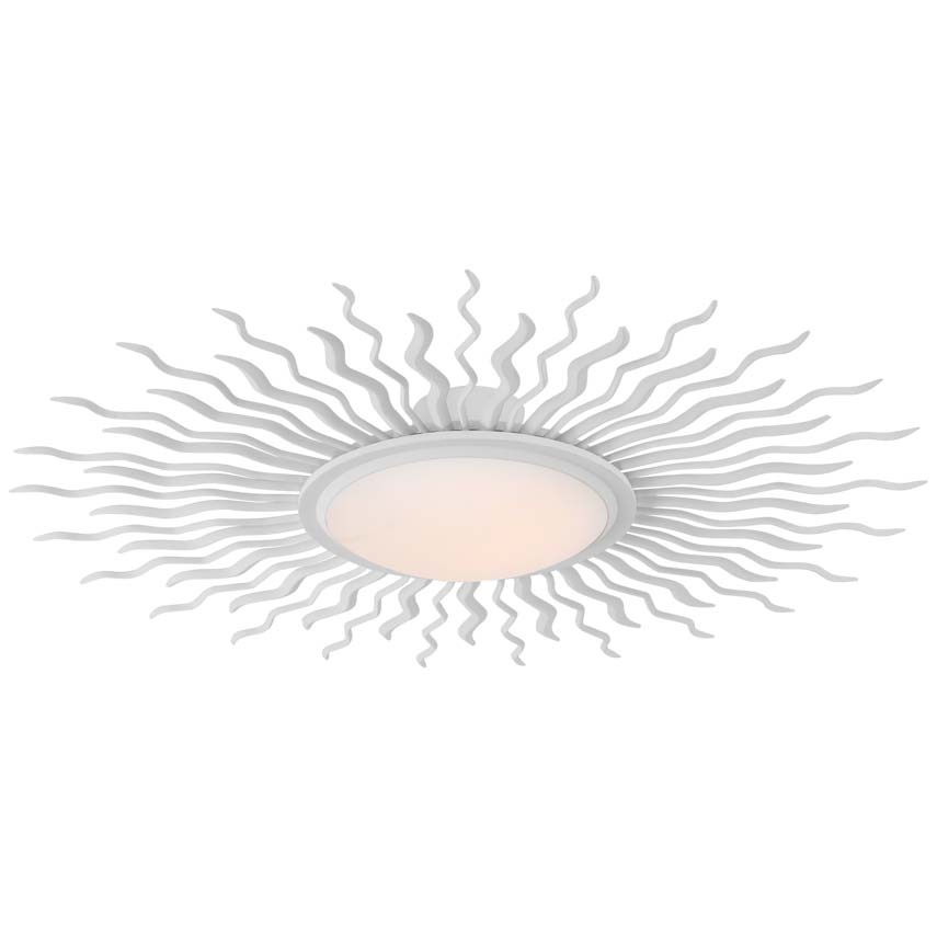 Photos - Chandelier / Lamp SK Visual Comfort SK4051 Re 39" Wide LED Semi-Flush Ceiling Fixture Matte White / White Glass Indoor Lighting Ceiling Fixtures 