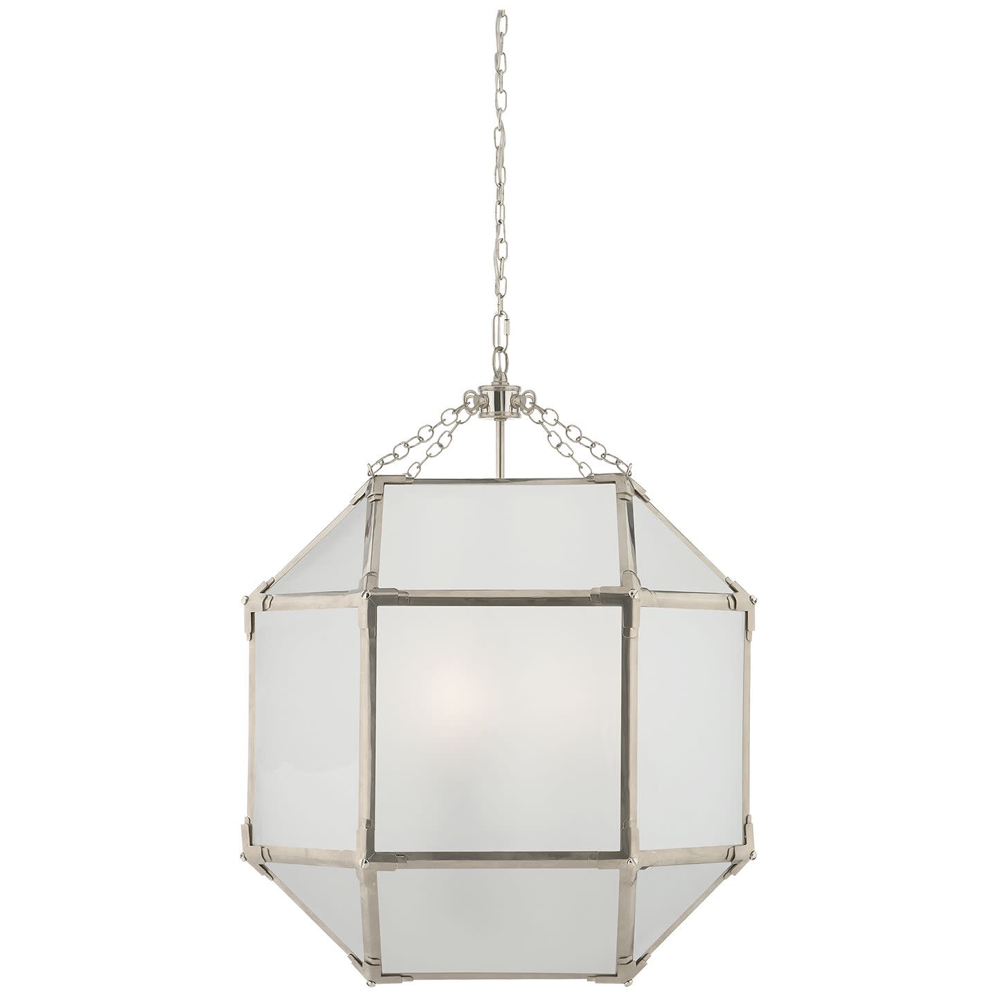 Photos - Chandelier / Lamp SK Visual Comfort SK5009FG Morris 18" Pendant Light by Suzanne Kasler Polished Nickel Indoor Lighting Pendants 5009PN-FG