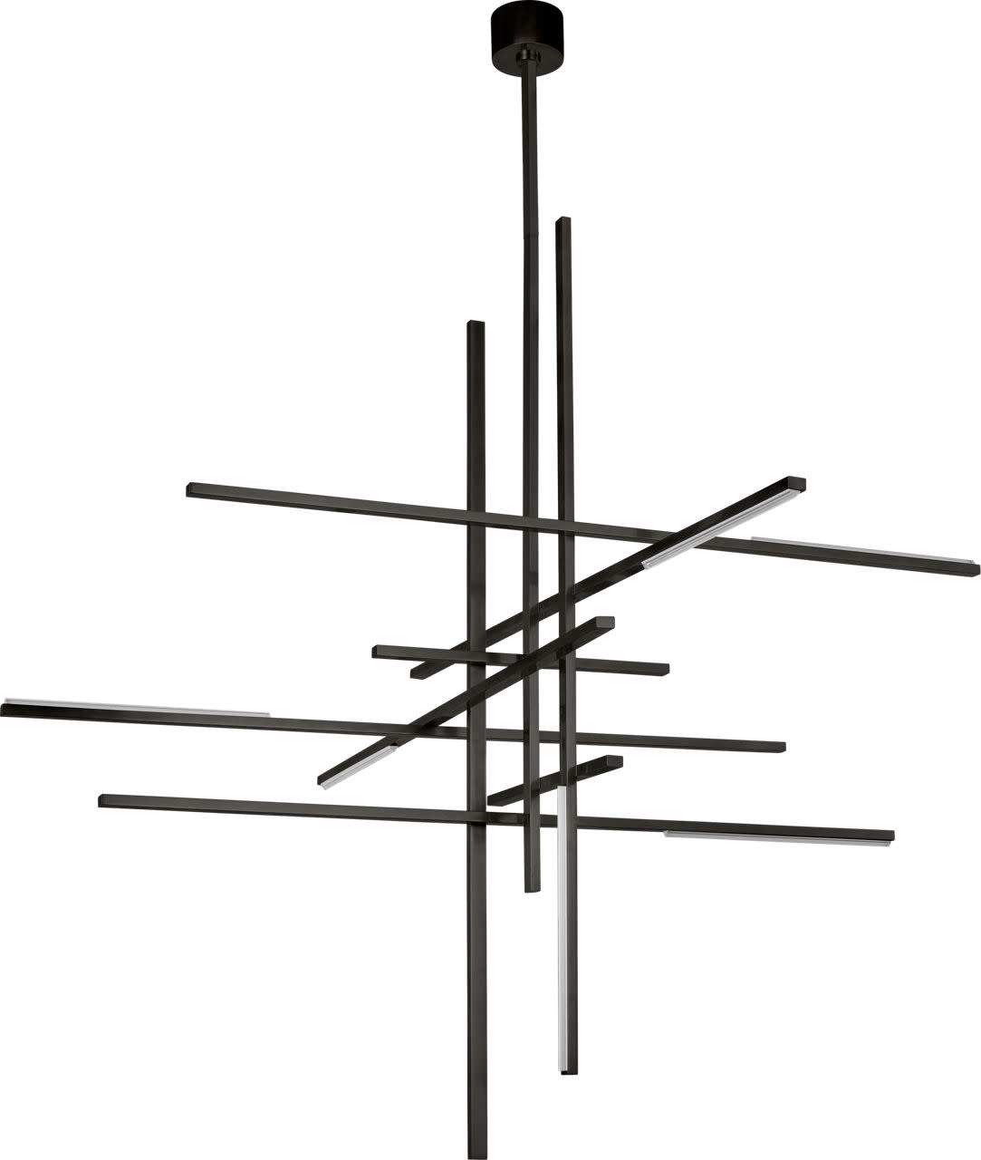 Photos - Chandelier / Lamp Visual Comfort SLCH40427 Cityscape 60" Wide LED Crystal Abstract Chandelier Dark Bronze Indoor Lighting Chandeliers SLCH4042