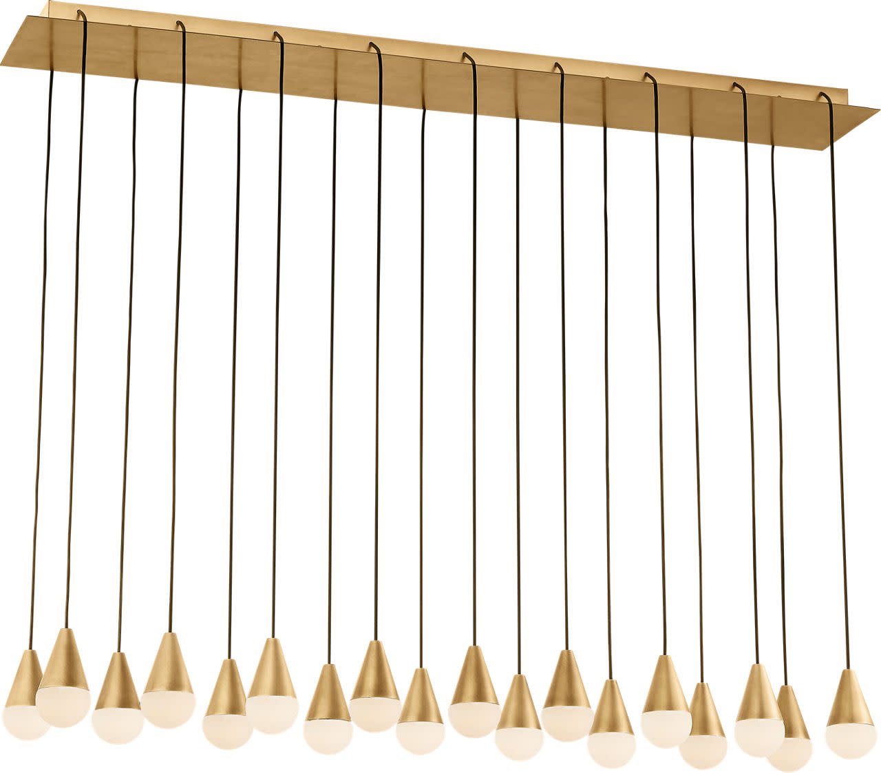 Photos - Chandelier / Lamp Wide Visual Comfort SLCH51630 Cupola 45"  Linear Chandelier Hand Rubbed Antique Brass Indoor Lighting Chandeliers SLCH51630HA 