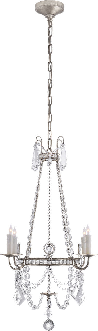 Photos - Chandelier / Lamp SP Visual Comfort SP5030CG Sharon 24" Candle Style Chandelier by J. Randall Powers Burnished Silver Leaf Indoor Lighting Chande 
