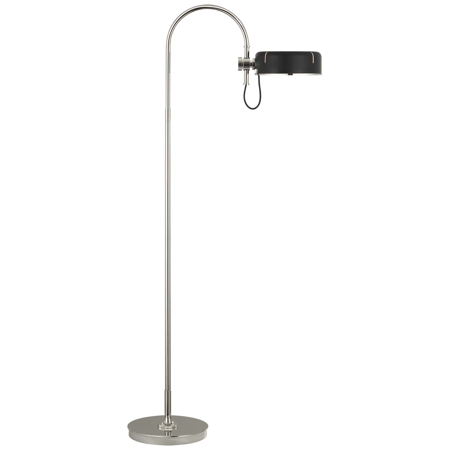 Photos - Chandelier / Lamp OSO Visual Comfort TOB 1130-BLK  59" Tall LED Gooseneck Floor Lamp Polished Nickel Lamps Floor Lamps TOB 1130PN-BLK 