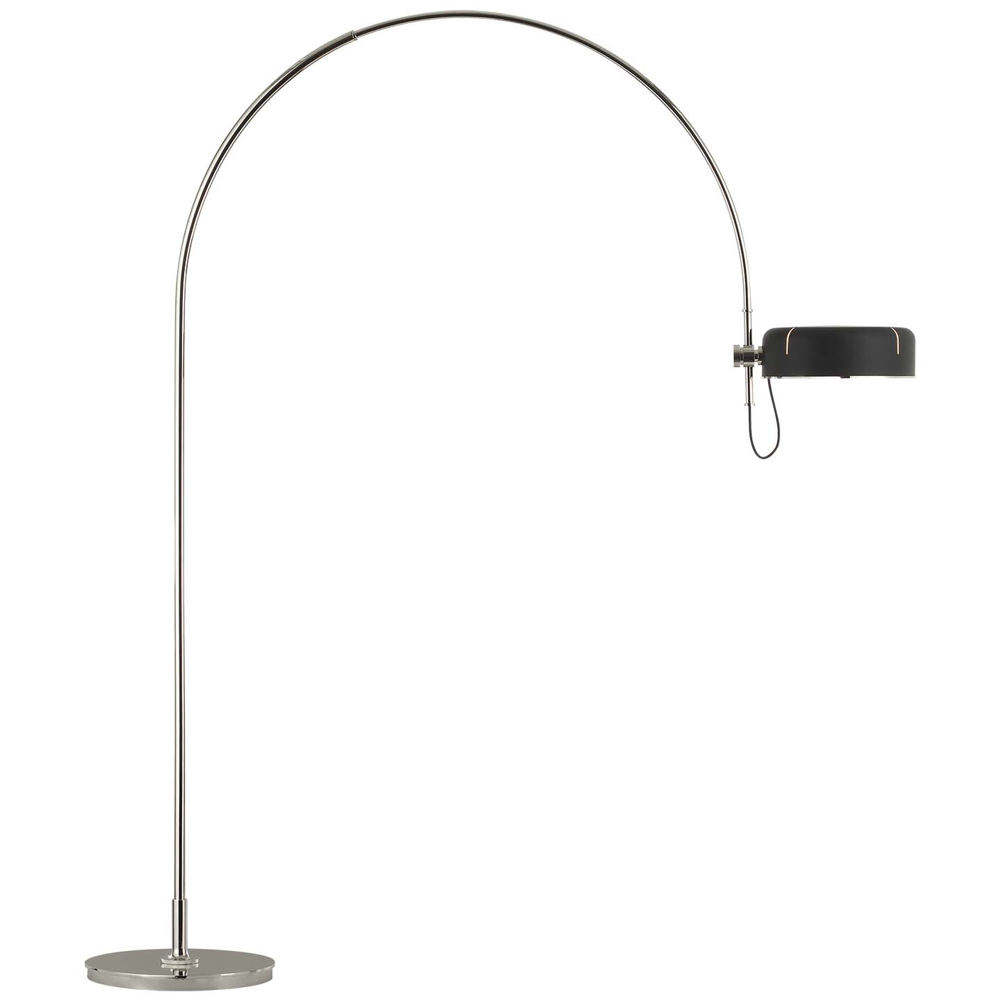 Photos - Chandelier / Lamp OSO Visual Comfort TOB 1132-BLK 75" Tall LED Gooseneck Floor Lamp Polished Nickel Lamps Floor Lamps TOB 1132PN-BLK