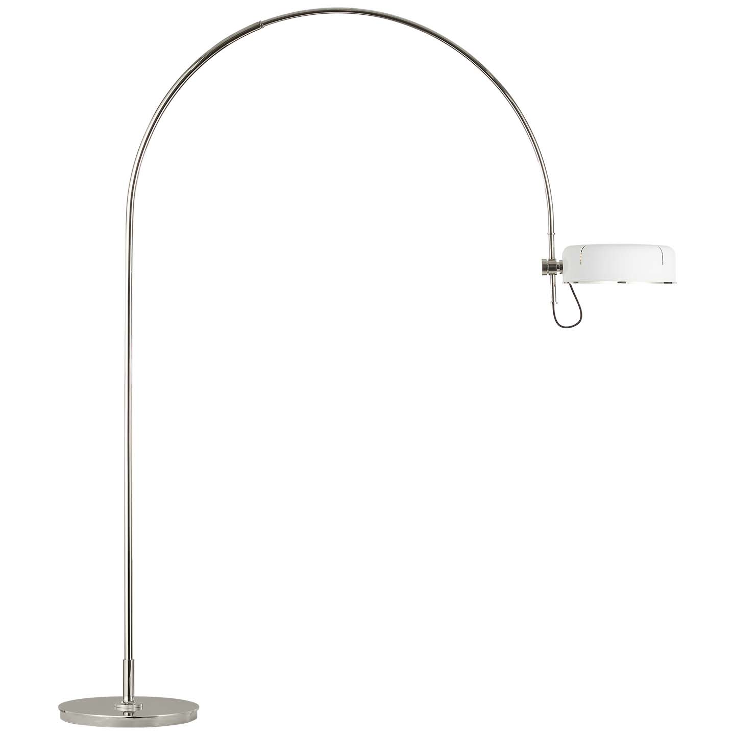 Photos - Chandelier / Lamp OSO Visual Comfort TOB 1132-WHT 75" Tall LED Gooseneck Floor Lamp Polished Nickel Lamps Floor Lamps TOB 1132PN-WHT