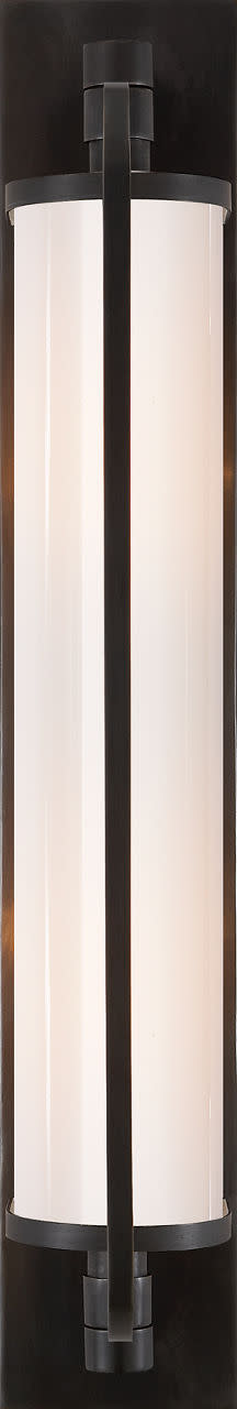 Photos - Chandelier / Lamp Visual Comfort TOB2031WG Keeley 20-3/4" High Wall Sconce with White Glass Shade Bronze Indoor Lighting Wall Sconces TOB 2031