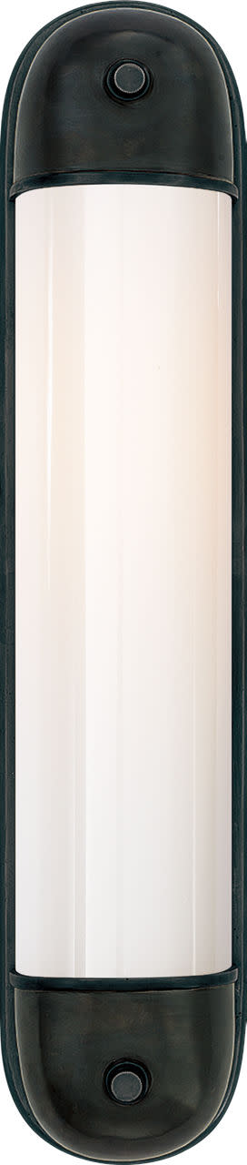 Photos - Chandelier / Lamp Selecta Visual Comfort TOB2062WG 21-3/4" High Wall Sconce with White Glass Shade - ADA Compliant Bronze Indoor Lighting Wall