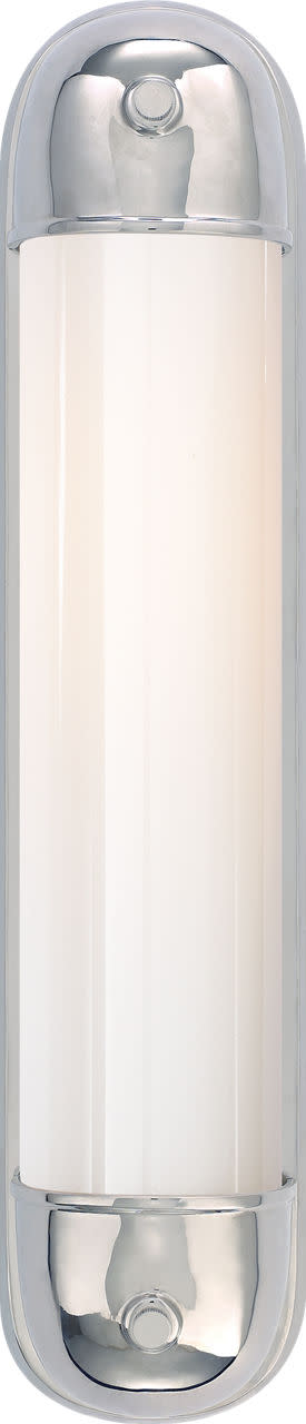 Photos - Chandelier / Lamp Selecta Visual Comfort TOB2062WG 21-3/4" High Wall Sconce with White Glass Shade - ADA Compliant Chrome Indoor Lighting Wall