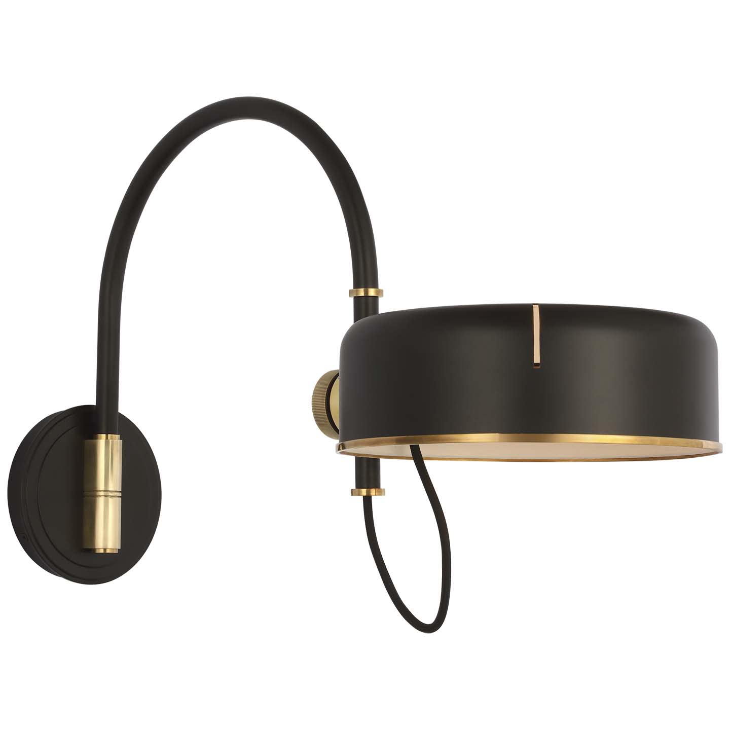 Photos - Chandelier / Lamp OSO Visual Comfort TOB 2132-MI  13" Tall LED Wall Sconce Modern Iron / Hand-Rubbed Antique Brass Indoor Lighting Wall Sconces 
