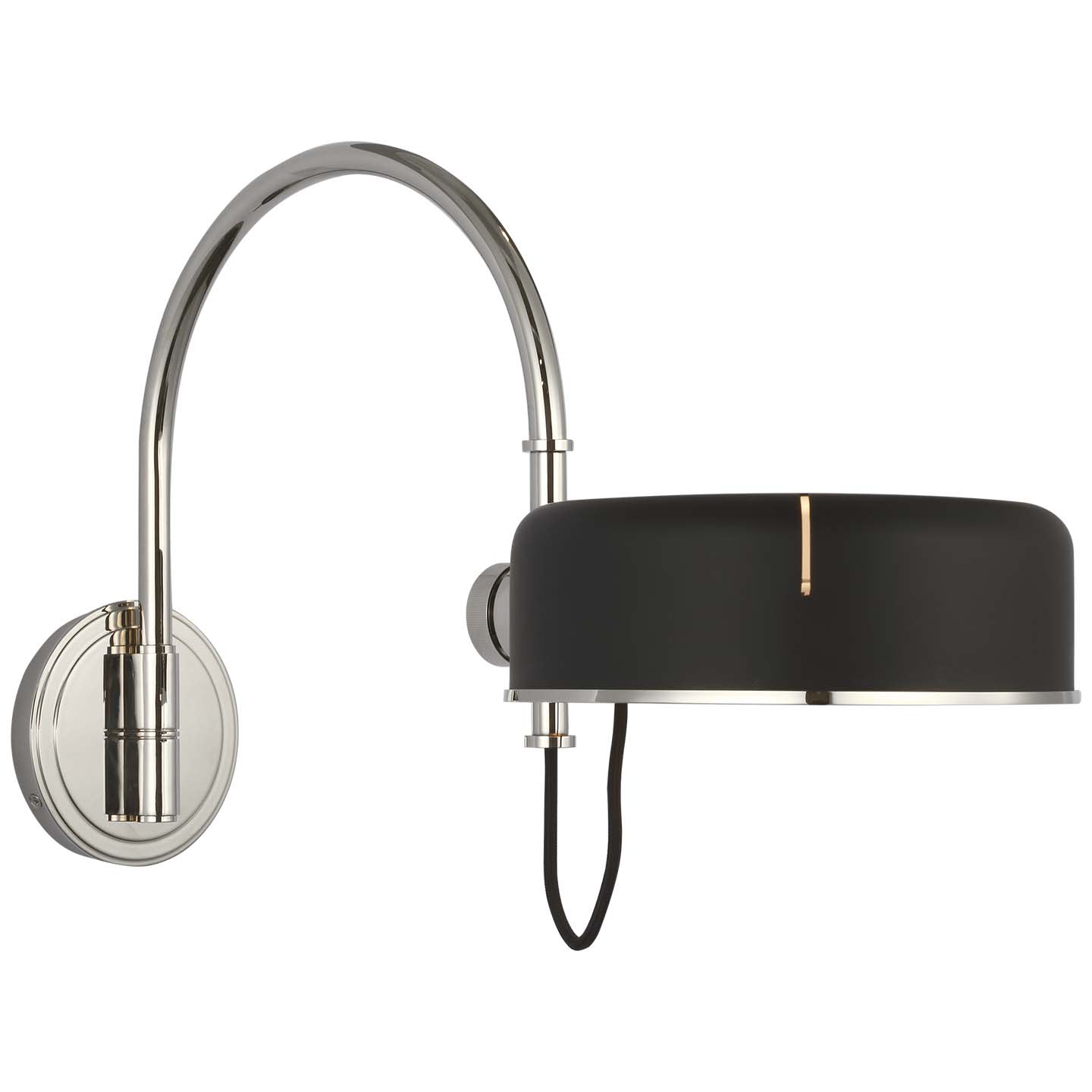 Photos - Chandelier / Lamp OSO Visual Comfort TOB 2132-BLK 13" Tall LED Wall Sconce Polished Nickel Indoor Lighting Wall Sconces TOB 2132PN-BLK