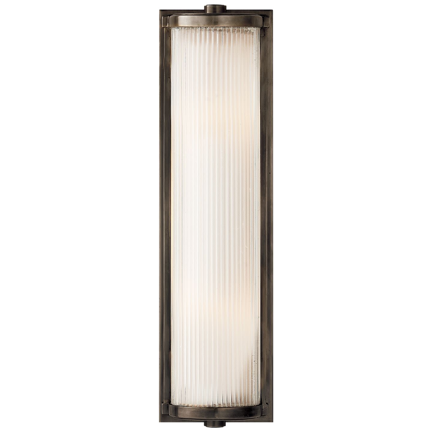 Photos - Chandelier / Lamp ROD Visual Comfort TOB2141FG Dresser 18" Long Glass  Bath Bar with Frosted Diffuser by Thomas O'Brien Bronze Indoor Lighting 