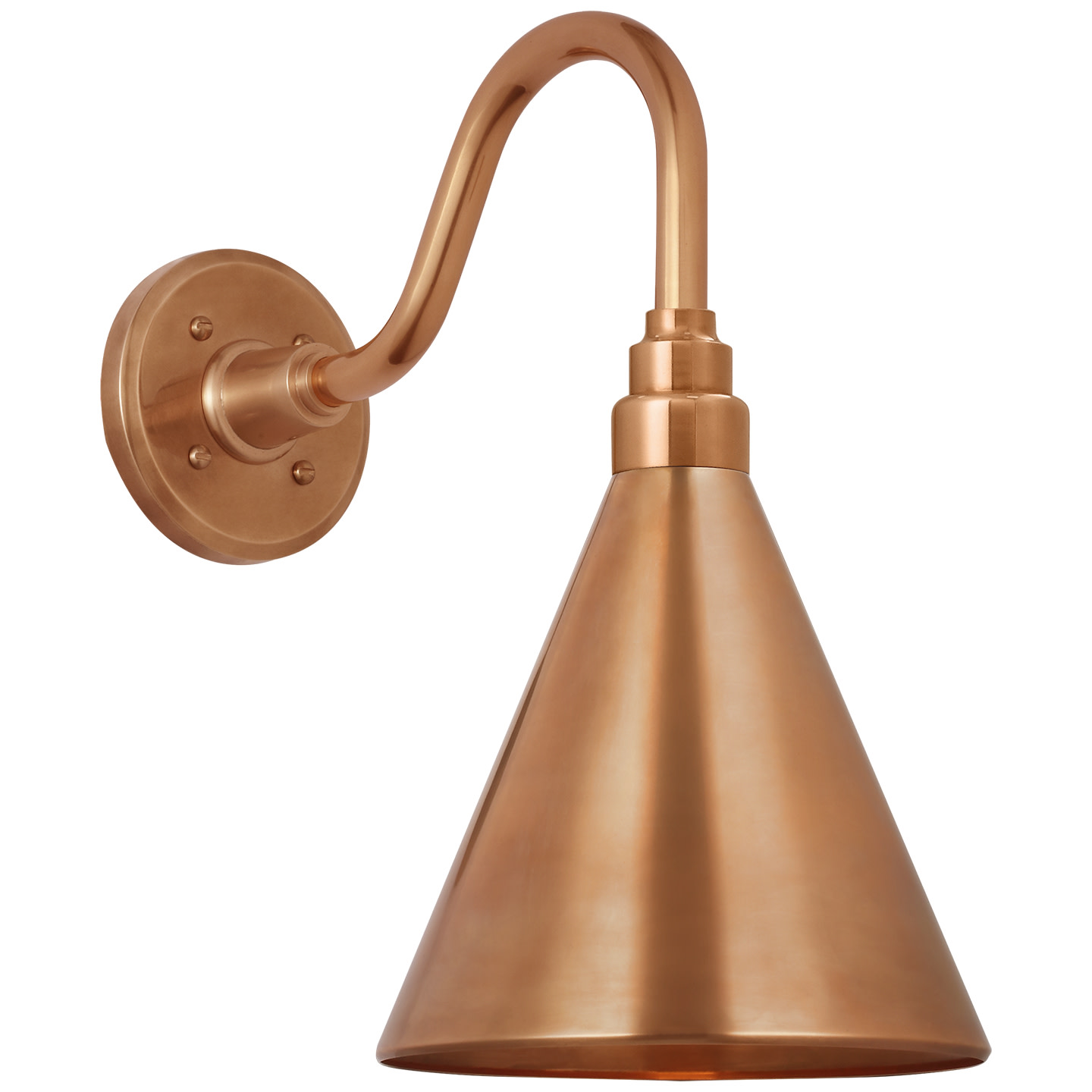 Photos - Floodlight / Street Light Comfort Visual  TOB 2816/S10-SC Thomas O'Brien 16" Tall Outdoor Wall Sconce with Soft Copper Conical Savannah Shade Soft Copp 