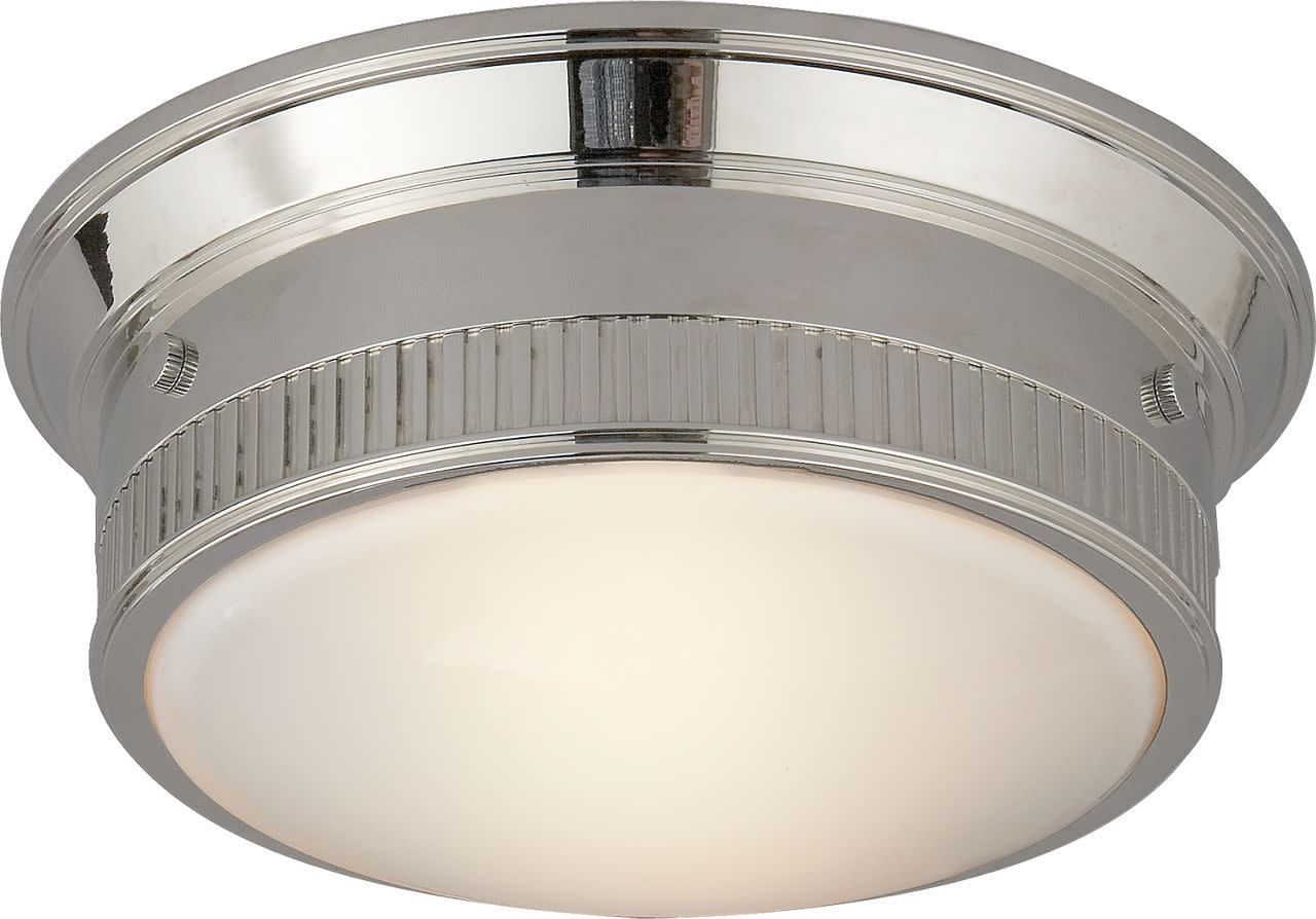 Photos - Chandelier / Lamp Calliope Visual Comfort TOB4203  11" Flush Mount by Thomas O'Brien Polished Nickel Indoor Lighting Ceiling Fixtures Flush Mou 
