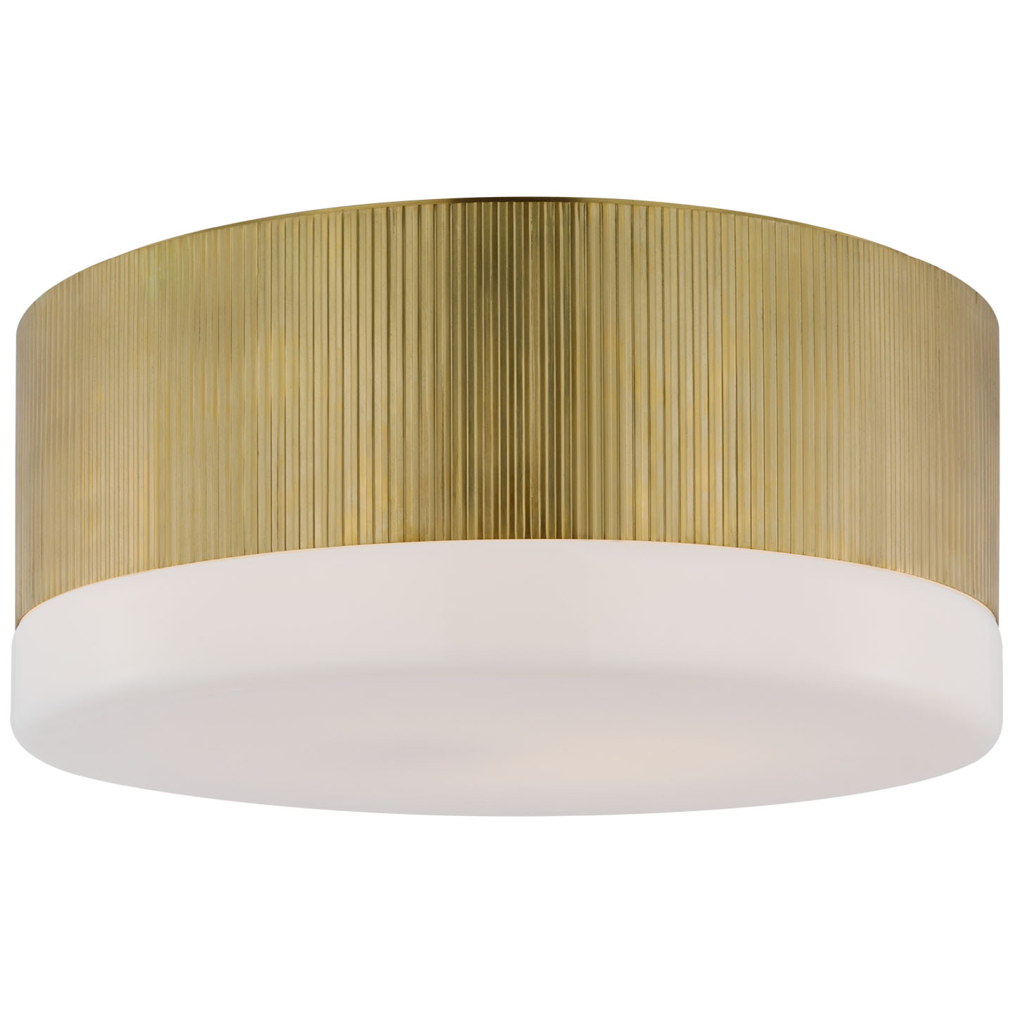 Photos - Chandelier / Lamp Visual Comfort TOB 4357-WG Ace 17" Wide LED Flush Mount Drum Ceiling Fixture Hand-Rubbed Antique Brass Indoor Lighting Ceili