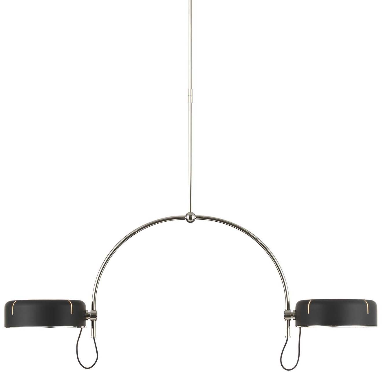 Photos - Chandelier / Lamp OSO Visual Comfort TOB 5130-BLK 54" Wide LED Linear Chandelier Polished Nickel Indoor Lighting Chandeliers TOB 5130PN-BLK