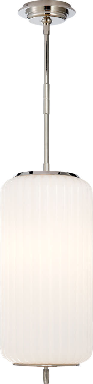 Photos - Chandelier / Lamp EDEN Visual Comfort TOB5160WG 9" Pendant Light by Thomas O'Brien Polished Nickel Indoor Lighting Pendants TOB 5160PN-WG