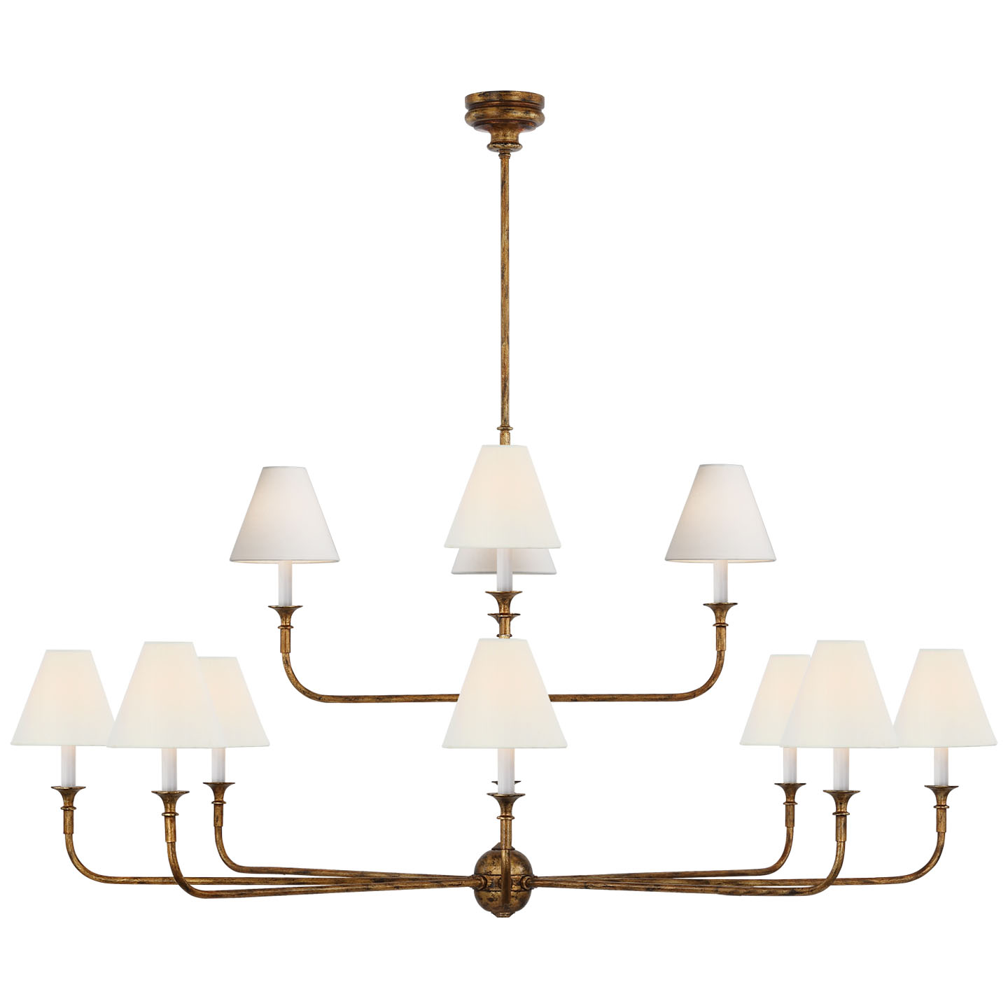 Photos - Chandelier / Lamp Visual Comfort TOB 5453-L Piaf 12 Light 58" Wide Chandelier Antique Gild Indoor Lighting Chandeliers TOB 5453AG-L