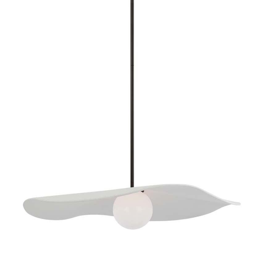 Photos - Chandelier / Lamp MAHALO Visual Comfort WS5040 28" Wide LED Pendant Matte White / Bronze Indoor Lighting Pendants WS 5040BZ-WHT