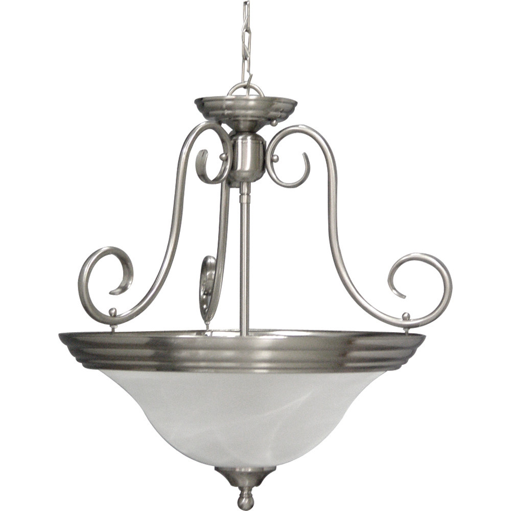 Photos - Chandelier / Lamp Wide Volume Lighting V2230 Troy 3 Light 21"  Pendant / Semi-Flush Ceiling Fixture Brushed Nickel Indoor Lighting Pendants Sem 