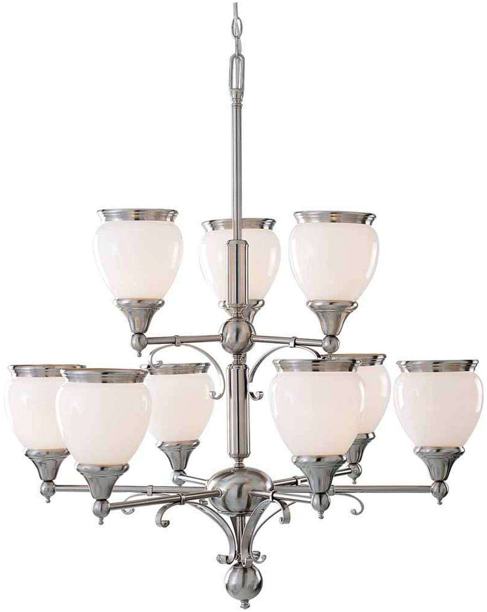 Photos - Chandelier / Lamp Park Volume Lighting V4679 Hyde  9 Light 32" Wide Chandelier Brushed Nickel Indoor Lighting Chandeliers V4679-33 