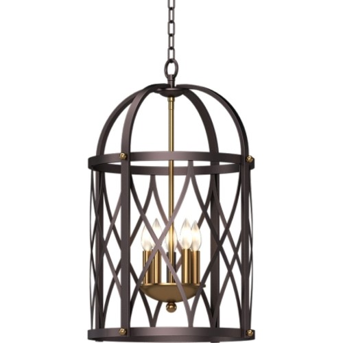 Photos - Chandelier / Lamp Wide Volume Lighting V5205 5 Light 17"  Taper Candle Chandelier Brushed Black / Brushed Brass Indoor Lighting Chandeliers V52 
