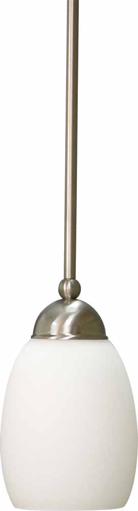 Photos - Chandelier / Lamp NICKEL Volume Lighting V2321 Sussex 1 Light Mini 8" Height Pendant with Etched White Cased Glass Shade Brushed  Indoor Lighti 