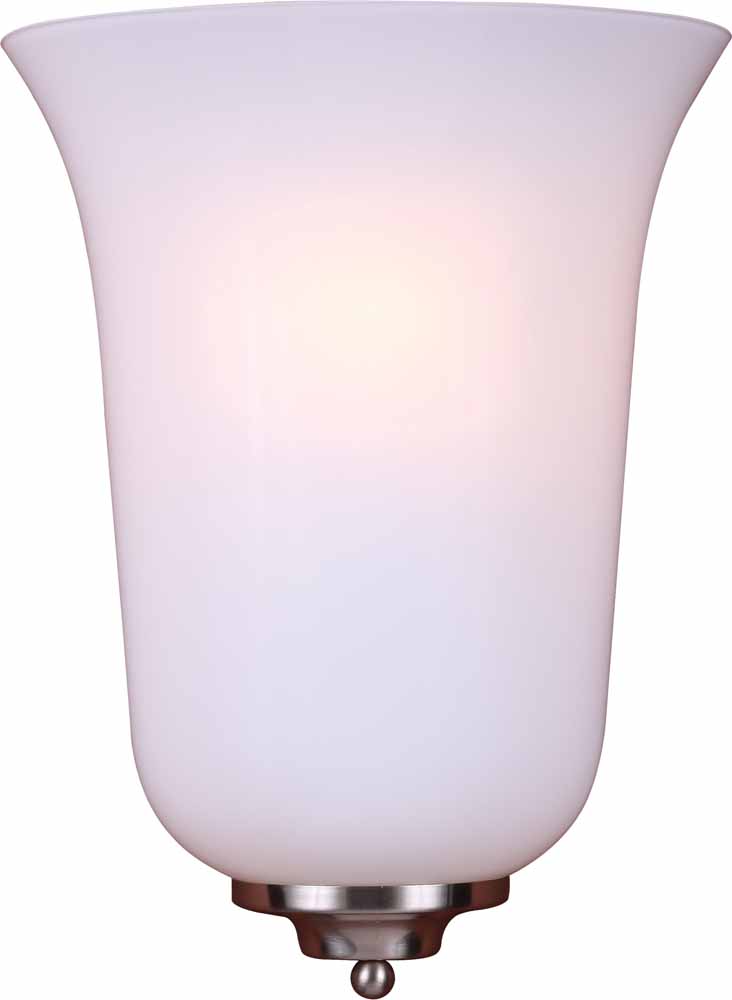 Photos - Chandelier / Lamp NICKEL Volume Lighting V6701 Wall Sconce with 1 Light and White Glass Brushed  Indoor Lighting Wall Sconces Wall Sconce 6701 