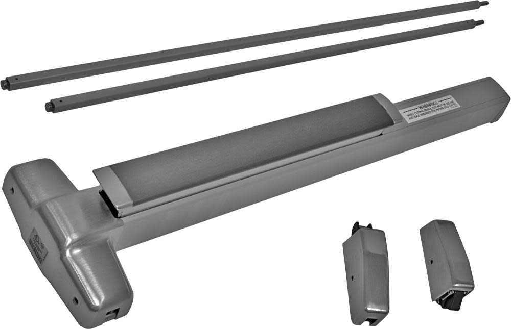Von Duprin 9827EO 3 ft. Surface Mounted Vertical Rod Exit Device from the 98 Series Satin Stainless Steel Commercial Door Hardware Exit Devices