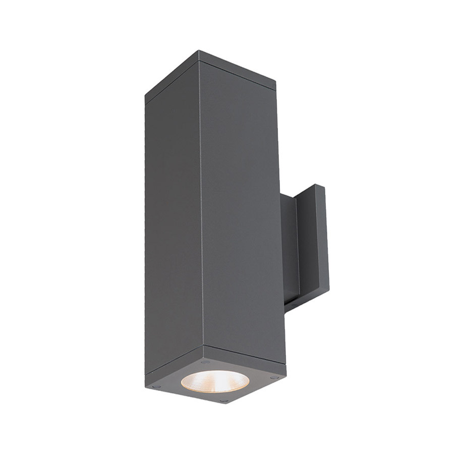Photos - Floodlight / Street Light WAC Lighting DC-WD06-FC Cube Architectural 2 Light 18" Tall LED Outdoor Wall Sconce with 40° Flood Beam Spread and Light Dir