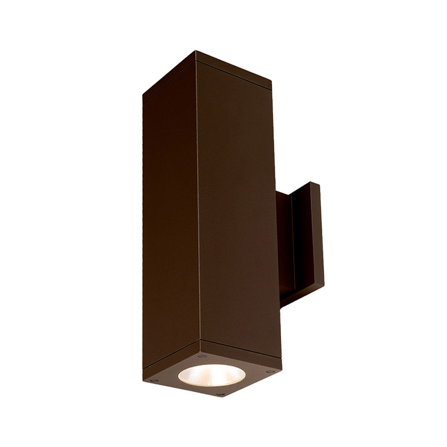 Photos - Floodlight / Street Light WAC Lighting DC-WD06-FC Cube Architectural 2 Light 18" Tall LED Outdoor Wall Sconce with 40° Flood Beam Spread and Light Dir