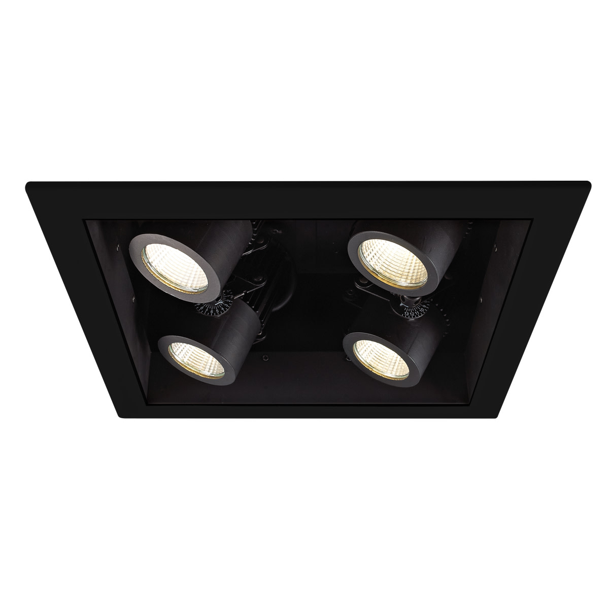 Photos - Chandelier / Lamp Precision WAC Lighting MT-4LD226T  Multiples 4" 4 Light Adjustable Square Trim Black Recessed Lights Recessed Trims Adjustabl 
