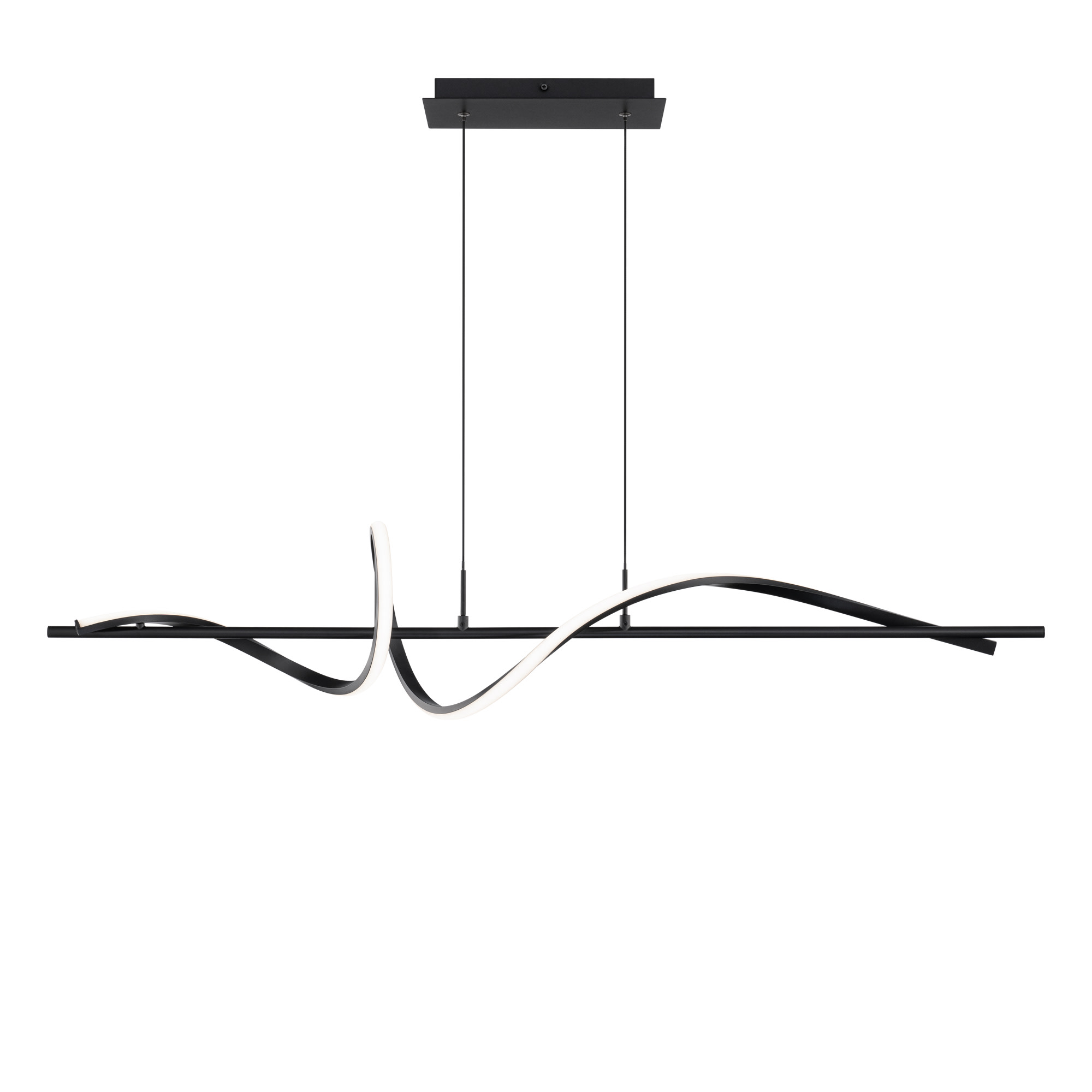 Photos - Chandelier / Lamp WAC Lighting PD-39443-30 Corkscrew 44" Wide LED Abstract Linear Pendant - 3000K Black Indoor Lighting Pendants PD-39443-30-B