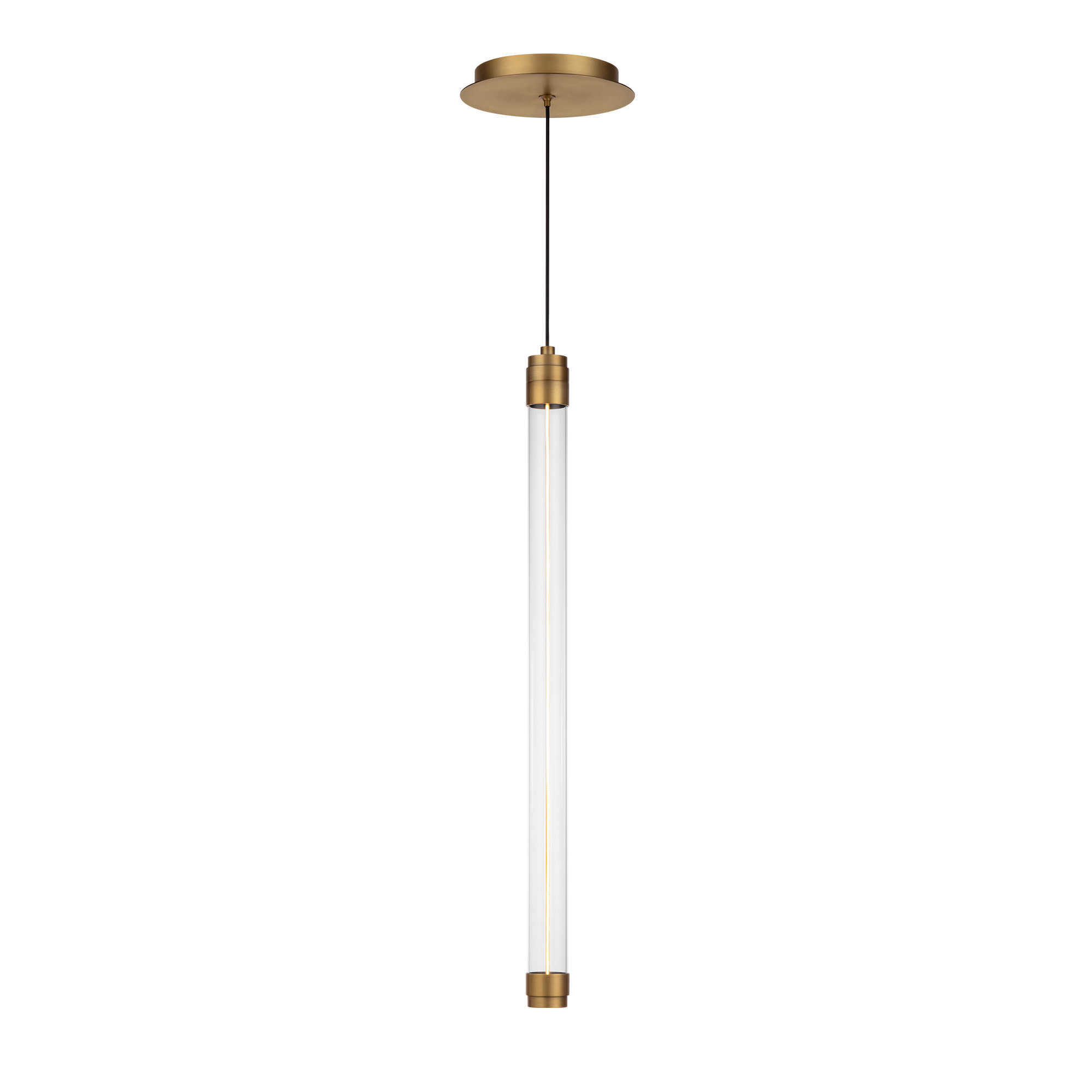 Photos - Chandelier / Lamp WAC Lighting PD-51322 Jedi 22" Tall 3000K LED Mini Pendant Aged Brass Indoor Lighting Pendants PD-51322-AB