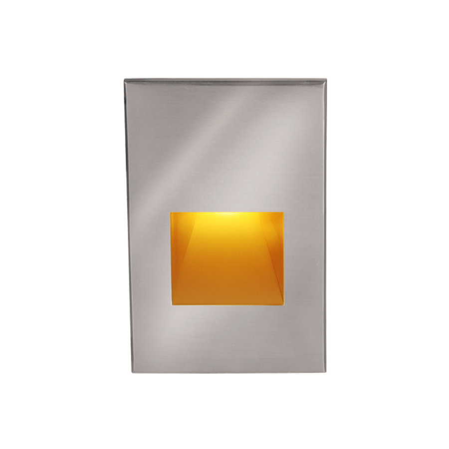 Photos - Floodlight / Street Light A&D WAC Lighting WL-LED200-AM LEDme 5" Tall LED Step and Wall Light with Amber Lens - 120 Volt Stainless Steel Outdoor Lighting 