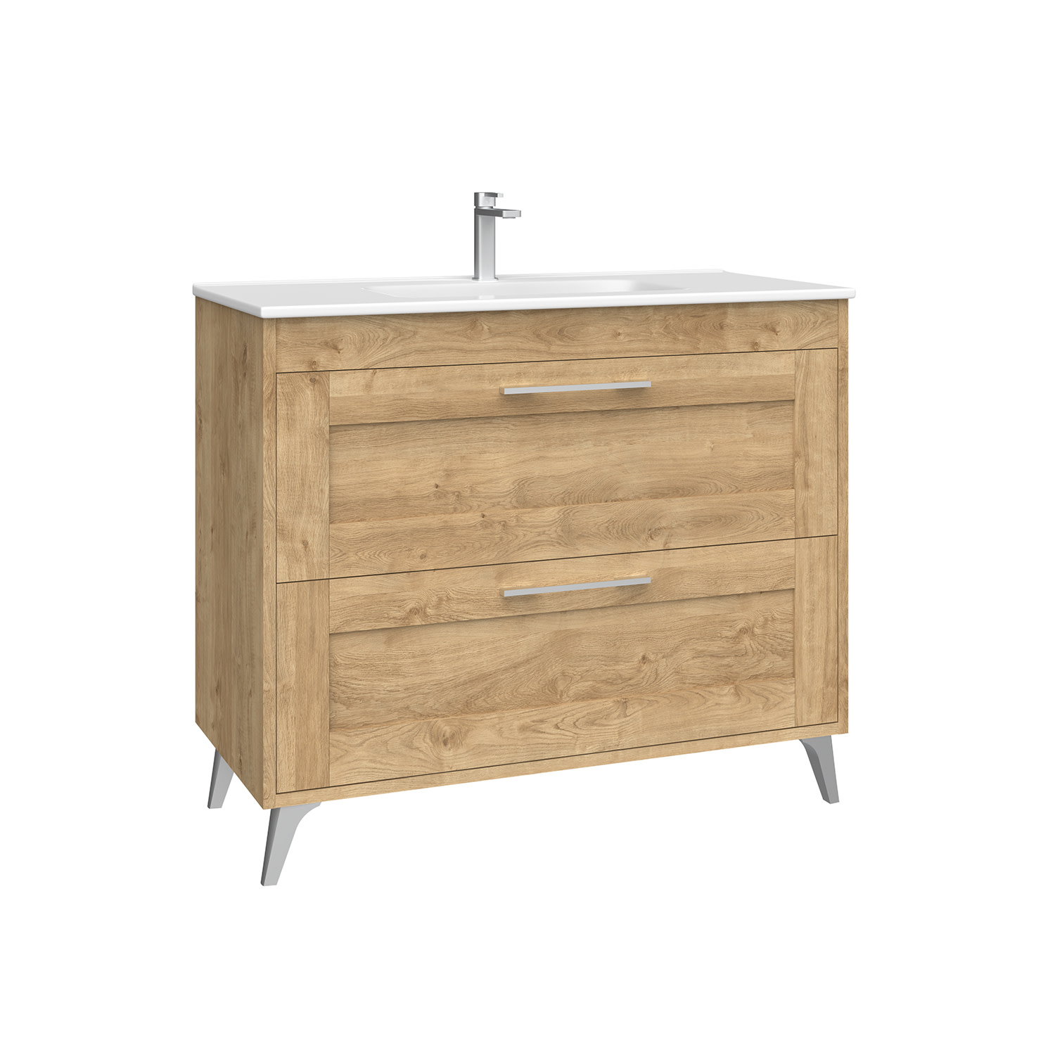 Photos - Washbasin cabinet WS Bath Collections Rose C100F Rose 40" Free Standing Single Basin Vanity Set with Cabinet and Ceramic Vanity Top Natural Oa 